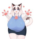  &lt;3 2022 4_fingers absurd_res anthro big_breasts blue_eyes blush bottomwear breasts brown_body brown_fur brown_hair claws clothed clothing cute_fangs dipstick_tail domestic_cat felid feline felis female finger_claws fingers fur hair hi_res huge_breasts inake kemono long_hair looking_at_viewer mammal markings multicolored_body multicolored_fur multicolored_hair multicolored_tail open_mouth pawpads portrait simple_background skirt solo tail_markings three-quarter_portrait tongue topwear vest white_background white_body white_fur white_hair 