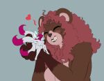  &lt;3 2022 anthro blush breasts brown_body brown_fur cupcakesama fairy female female/female fur hair hi_res insect_wings mammal micro multi_tail nude pink_hair rose_pantilion simple_background size_difference smile ursid wings 