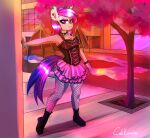  absurd_res ambient anthro brony caliluminos character_name:night_hex chiropteran clothing corset costume dress equid equine female hasbro hi_res horse legwear lingerie mammal my_little_pony pony ponybat solo stockings topwear 