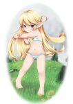  2020 alpha_channel bikini blonde_hair charlotta_fenia child clothed clothing female granblue_fantasy grass hair harvin humanoid humanoid_pointy_ears mcsadat navel not_furry plant solo swimwear young 