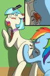  anal anus blue_body blue_hair blush bow_tie caluriri coco_pommel_(mlp) dock duo earth_pony equid equine eyes_closed female female/female feral friendship_is_magic hair hasbro hi_res horse mammal multicolored_hair my_little_pony open_mouth oral pegasus pony rainbow_dash_(mlp) rainbow_hair raised_tail rimming sex sound_effects tan_body teeth tongue tongue_out wings 