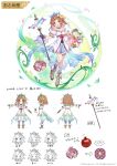  absurdres brown_hair character_sheet concept_art copyright expressions full_body highres multiple_views official_art pink_eyes pink_hair rolling_sphere scepter simple_background tiara watermark white_background 