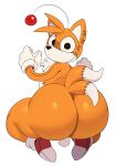  absurd_res anthro backsack balls big_butt butt canid canine clothing footwear fox genitals gloves handwear hi_res huge_butt kneeling looking_at_viewer looking_back male mammal multicolored_body nude plushie sega shoes socks solo sonic_the_hedgehog_(series) sssonic2 tails_doll thick_thighs two_tone_body 