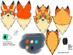  accessory anthro canid canine fox fur fur_markings hair hair_accessory headshot_portrait hi_res iaian_luxo_fox long_hair male mammal markings model_sheet portrait solo 