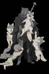  anthro blaidd_(elden_ring) canid canine canis feral group male mammal wolf yoshi.kaoru 