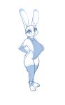  2022 absurd_res anthro clothed clothing conditional_dnp disney eyebrows eyelashes female hi_res judy_hopps lagomorph legwear leporid long_ears looking_at_viewer mammal rabbit simple_background smile solo sugarlesspaints white_background zootopia 