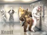  animated anthro canid canine canis domestic_dog erection genitals knest male male/male mammal penis shower spank_marks spanking 