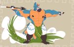  2022 abs absurd_res aiming anthro armpit_hair avian barazoku beak biceps big_bulge big_muscles bird body_hair breath_of_the_wild bulge clothing detailed_bulge feathers grey_background hi_res holding_object holding_weapon huge_bulge huge_muscles hyper hyper_bulge kass_(tloz) male melee_weapon muscular muscular_anthro muscular_male navel nintendo nipples non-mammal_nipples obliques pecs polearm rito simple_background solo spacebrute spear standing the_legend_of_zelda thong underwear vein video_games weapon 