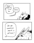  anthro comic dragon drinking english_text hi_res male monochrome offscreen_character sframboob solo speech_bubble text zagredos_(spirit_bathouse) 