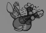  0r0ch1 butt dialogue disney feet female fur genitals grey_background greyscale judy_hopps lagomorph leporid looking_at_viewer mammal monochrome rabbit simple_background sitting solo talking_to_viewer text toes zootopia 