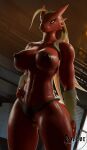  3d_(artwork) anthro big_breasts blaziken blender_(software) bodily_fluids breasts clothing digital_media_(artwork) doctor-sfm female hi_res nintendo nipples panties pok&eacute;mon pok&eacute;mon_(species) solo sweat underwear video_games 