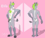  anthro asinus balls belly_tuft biped black_glans black_nipples black_penis blue_eyes bucklebunny butt cheek_tuft chest_tuft donkey elbow_tufts equid equine eyebrows facial_tuft front_view fur genitals glans glistening glistening_eyes green_hair grey_body grey_ears grey_fur grey_tail hair half-erect hand_on_hip humanoid_genitalia humanoid_penis inner_ear_fluff male mammal navel neck_tuft nipples open_mouth penis pink_tongue raised_eyebrow rear_view short_hair signature solo standing tail_tuft teeth tongue tuft white_balls white_body white_fur white_inner_ear_fluff 