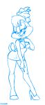  absurd_res anthro bite biting_lip breasts cleavage clothed clothing dress female half-closed_eyes hi_res high_heels lagomorph leporid lola_bunny looney_tunes mammal narrowed_eyes rabbit short_dress simple_background sketch solo standing unbakable warner_brothers white_background 