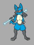  absurd_res anthro canid canine clothed clothing female hi_res humanoid irgramfox lucario mammal nintendo nintendo_switch pok&eacute;mon pok&eacute;mon_(species) solo video_games 