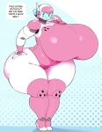  ? absurd_res android angstrom big_breasts breasts clothing concerned english_text female hair hand_on_hip hi_res high_heels huge_breasts huge_hips huge_thighs humanoid hyper hyper_breasts hyper_thighs leotard machine pink_hair robot robot_humanoid solo speech_bubble text thick_thighs wide_hips 