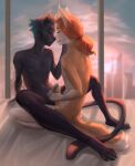  anthro ariwalter domestic_cat duo felid feline felis frottage genitals girly hi_res male male/male mammal masturbation penile penile_masturbation penis penis_on_penis sex sunrise 