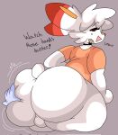  anthro backsack balls big_butt bottomless butt butt_grab clothed clothing disembodied_hand genitals hand_on_butt hi_res huge_butt lewd_dorky male nintendo pok&eacute;mon pok&eacute;mon_(species) scorbunny video_games 