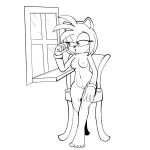  amy_rose anthro breasts eulipotyphlan female fours_(artist) genitals hedgehog hi_res looking_at_window mammal nude pubes pussy sega sitting solo sonic_the_hedgehog_(series) wristband 
