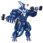  absurd_res anthro chucknorris25 cybeezly cybeezlyad dialga exercise hi_res legendary_pok&eacute;mon male muscular nintendo nintendo_switch pok&eacute;mon pok&eacute;mon_(species) pok&eacute;mon_mystery_dungeon pokemon_legends_arceus pose protein solo video_games weightlifting weights workout 