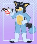  2022 absurd_res anthro bandit_heeler beverage bluey_(series) canid canine coffee crownedvictory hi_res male mammal paws solo tagme 