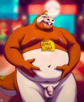  2022 anthro balls belly blush english_text flaccid fuecoco genitals hi_res humanoid_genitalia humanoid_hands humanoid_penis male moobs navel nintendo nipples overweight overweight_male penis pok&eacute;mon pok&eacute;mon_(species) post-it_note red_body solo text trashtoonz video_games 