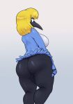  anthro avian bedroom_eyes bird blue_jay breasts butt cartoon_network corvid duo female hi_res hilary_(regular_show) jay_(bird) looking_at_viewer looking_back mature_female narrowed_eyes new_world_jay nude oscine passerine regular_show seductive virito 