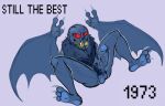  anthro blue_body claws erection godzilla_creepypasta male monster pubes red_eyes solo solomon_(godzilla) spooksy wings 