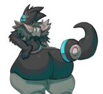  absurd_res ambiguous_gender anthro asamar_(forizza) big_butt butt fur hi_res machine multi_eye neck_tuft nondelismell presenting presenting_hindquarters protogen solo spikes tuft 