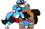  animated anthro beaver blue_body blue_skin blush brown_body brown_fur bulge cas_(oh_so_hero!) clothed clothed_sex clothing duo eyewear forced forced_handjob fur glasses gloves hand_in_pants handjob handwear jockstrap joe_(oh_so_hero!) kissing_neck kneeling male male/male mammal penile redemption3445 rodent romantic_handjob sex sitting underwear 