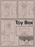  anthro box canid canine canis comic container domestic_dog gert grin happy hi_res invalid_tag mail male male/male mammal package pansexual smile solo tail_motion tailwag toy yogert 
