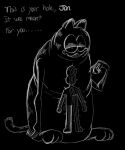  ... 2019 3_toes 4_fingers barefoot big_eyes black_background black_body black_ears black_eyes black_fur black_nose black_sclera black_tail creepy crossover dark_humor dialogue domestic_cat english_text featureless_crotch feet felid feline felis fingers fur garfield_(series) garfield_the_cat half-closed_eyes happy hi_res hole_(disambiguation) hole_in_chest humor idylex internal long_arms long_tail male mammal monochrome monster multicolored_body multicolored_ears multicolored_fur multicolored_tail narrowed_eyes nightmare_fuel nude outline overweight overweight_male overweight_semi-anthro raised_arm semi-anthro sharp_teeth short_legs simple_background sketch smile solo standing teeth text the_enigma_of_amigara_fault toes white_body white_ears white_fur white_outline white_tail 