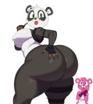  absurd_res anthro big_breasts big_butt blep breasts butt clothing cuddle_team_leader duo epic_games female fingerless_gloves fortnite giant_panda gloves green_eyes hand_on_butt hands_together handwear hi_res huge_butt looking_at_viewer mammal multicolored_body nipple_outline panda_team_leader purple_eyes sssonic2 thick_thighs tongue tongue_out two_tone_body ursid video_games 