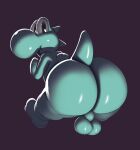  anthro balls big_butt big_nose butt genitals hi_res looking_at_viewer male mario_bros nintendo short_tail smile solo sqoon video_games yoshi 