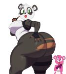  absurd_res anthro big_breasts big_butt blep bottomwear breasts brown_body brown_skin butt clothing cuddle_team_leader duo epic_games female fingerless_gloves fortnite giant_panda gloves green_eyes hand_on_butt hands_together handwear hi_res huge_butt looking_at_viewer mammal multicolored_body nipple_outline panda_team_leader purple_eyes sssonic2 thick_thighs tongue tongue_out torn_bottomwear torn_clothing two_tone_body ursid video_games 