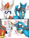  &lt;3 anthro anthro_penetrated arm_pull cinderace enigi09 french_kissing from_behind_position hi_res kissing lucario male male_penetrating nintendo penetration pok&eacute;mon pok&eacute;mon_(species) prison_guard_position sex simple_background tongue tongue_out video_games white_background 