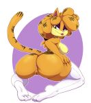  anthro anus big_butt bigdon1992 breasts butt clothing crossgender domestic_cat felid feline felis female garfield_(series) garfield_the_cat genitals hi_res legwear looking_at_viewer looking_back looking_back_at_viewer mammal mtf_crossgender pussy thigh_highs 