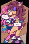  breasts connie_the_hedgehog duo echidna eulipotyphlan eyes_closed female female/female forced french_kissing hedgehog hi_res holding_breast kissing mammal monotreme sky_the_echidna wide_eyed 