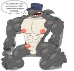  abs anthro balls biceps cetacean clothing delphinoid deltoids erection feet genitals hat hat_only headgear headgear_only headwear headwear_only hi_res humanoid_feet humanoid_genitalia humanoid_hands male mammal marine mostly_nude multicolored_body muscular muscular_anthro muscular_male nipples non-mammal_balls non-mammal_nipples nude oceanic_dolphin orca pecs penis quads solo solo_focus speech_bubble toes toothed_whale two-tone_body welcome_to_jollyvile white_balls 