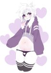  &lt;3 2019 anthro bite biting_lip bulge clothing crop_hoodie digital_media_(artwork) ears_down floppy_ears fredek666 fur fzst girly hair hi_res hoodie lagomorph legwear leporid long_sleeves looking_at_viewer male mammal midriff oversized_sleeves panties pink_inner_ear pivoted_ears portrait purple_eyes rabbit shaded simple_background solo standing thigh_highs three-quarter_portrait topwear underwear whiskers white_body white_fur white_hair 