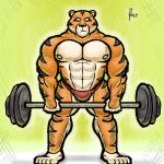 alanottaviano anthro barazoku felid feline hi_res male male/male mammal muscular pantherine solo tiger 