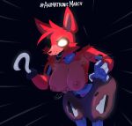  absurd_res animatronic anthro big_breasts breasts canid canine crossgender cute_fangs digital_media_(artwork) ear_piercing exposed_endoskeleton eye_patch eyewear female fingers five_nights_at_freddy&#039;s fox foxy_(fnaf) fur glowing glowing_eyes hair head_tuft hi_res hook hook_hand jaynatorburudragon leaning leaning_forward machine mammal mtf_crossgender nipples no_pupils nude open_mouth piercing portrait red_body red_fur robot scottgames sharp_teeth signature simple_background smiles solo teeth thick_thighs three-quarter_portrait tuft video_games 