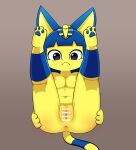  animal_crossing ankha_(animal_crossing) anthro anus breasts censor_bar censored domestic_cat felid feline felis female genitals hi_res mammal navel nintendo nipples pussy solo sum video_games yellow_body 