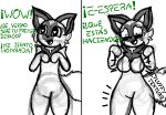  &lt;3 &lt;3_eyes anthro anthrofied black_and_white blush breast_growth breasts digital_drawing_(artwork) digital_media_(artwork) ears_up facial_fur felid feline female fur growth guide_lines happy hi_res looking_up mammal mitten_hands monochrome nervous_sweat nintendo pok&eacute;mon pok&eacute;mon_(species) simple_background sketch sketchy smile solo spanish_text sprigatito talking_to_artist text thick_thigs video_games white_background 