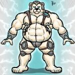  alanottaviano anthro barazoku belly fur hi_res league_of_legends male male/male mammal musclegut muscular overweight polar_bear riot_games slightly_chubby solo ursid ursine video_games volibear white_body white_fur 