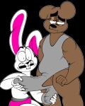  absurd_res adultpartypunch animate_inanimate anthro balls barely_contained big_balls big_penis brown_bear brown_body brown_fur cloth clothed clothing cotton_candy_(smolbunnyxoxo) crayon_the_bear digital_media_(artwork) duo erection erection_under_clothing fur genitals groping_crotch hi_res humanoid_genitalia jealous lagomorph leporid living_plushie male male/male mammal monochrome muscular muscular_anthro muscular_male no_underwear nude open_mouth panties partially_clothed penis penis_grab plushie plushophilia rabbit rubbing_crotch simple_background skimpy smolbunnyxoxo surprised_expression teddy_bear toony underwear ursid ursine white_body white_fur wrestling_singlet 
