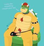  accessory anthro barazoku big_(disambiguation) big_pecs big_penis body_hair bowser bracelet bulge chest_hair clothing cock_ring collar dragon father genitals hi_res humanoid jewelry king koopa koopa_king looking_at_genitalia looking_at_penis looking_down male male/male mario_bros muscular nintendo parent pecs penis penis_accessory penis_jewelry privon pubes royalty scalie shell smile solo spiked_bracelet spiked_collar spikes thick_thighs thong underwear video_games 