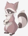  2022 artist_name dated digital_media_(artwork) far_from_the_tree fur hi_res holding_object mammal procyonid raccoon seashell shell solo standing tohupo whiskers 