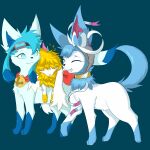  2022 absurd_res alpha_channel ambiguous_gender ashley_(shaymin) bell bell_collar black_nose blue_body blue_eyes blue_fur bow_ribbon cel_(glaceon) clothing collar eeveelution eyes_closed eyewear eyewear_on_head female feral flower fur glaceon goggles goggles_on_head group hi_res hoodie inner_ear_fluff legendary_pok&eacute;mon nintendo notsafecat paws plant pok&eacute;mon pok&eacute;mon_(species) ring sai_(sylveon) shiny_pok&eacute;mon simple_background sleeping sound_effects sylveon teeth topwear transparent_background tuft video_games white_body white_fur yellow_body yellow_fur zzz 