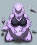  absurd_res anivia_(covenant) anthro belly big_belly big_breasts bra breasts broodmother cave_dragon chestwear clothing covenant_(artist) dragon eyeless female fluffy happy hi_res kneeling motes overweight pregnant rubbing short_tail slightly_chubby solo spiritcaller underwear 
