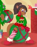  &lt;3 4:5 anthro big_diaper biped black_hair brown_ears brown_tail bunnykisses candy candy_cane christmas christmas_clothing christmas_sweater christmas_topwear christmas_tree clothing dessert diaper equid equine female food gift glistening glistening_eyes gloves green_clothing green_diaper green_sweater green_topwear hair handwear hi_res holidays horse huge_diaper inside legwear mammal pattern_clothing pattern_legwear plant pony ponytail purple_eyes red_clothing red_gloves red_handwear red_sweater red_topwear ribbons solo standing striped_clothing striped_legwear stripes sweater topwear tree white_clothing white_sweater white_topwear 